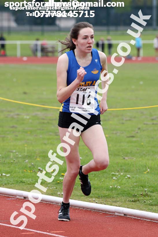 Womens under-20s 800 metres, 2019 North Eastern Track and Field Champs., Middlesbrough. Photo:  David T. Hewitson/Sports for All Pics